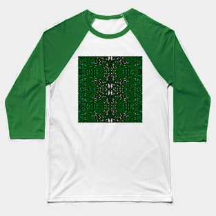 Pattern of Green Background Futuristic Style Baseball T-Shirt